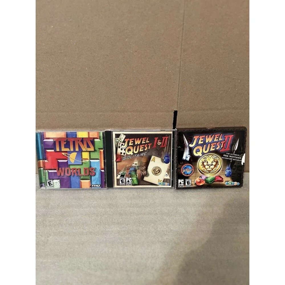 Tetris Worlds + Jewel Quest I & II Solitaire + Jewel Quest II PC Game Bundle Lot